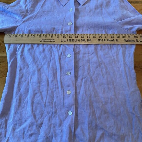 Vintage Forenza Linen Button Up Top 3/4 Sleeve Lagenlook Resort Wear Beach Sz 14 - Picture 5 of 6